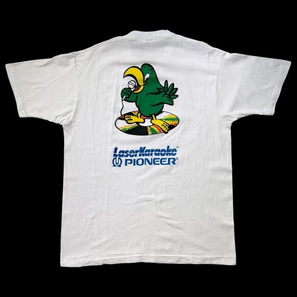 90s vintage Pioneer Laser Karaoke t-shirt single stitch bird. cartoon tech. - Picture 1 of 6
